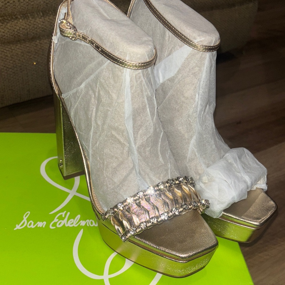 Sam Edelman Metallic Gold Heels